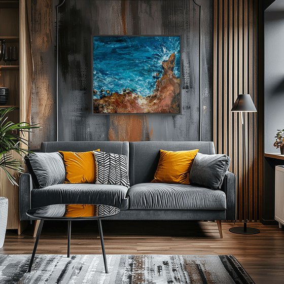 Impasto Ocean Wall Painting