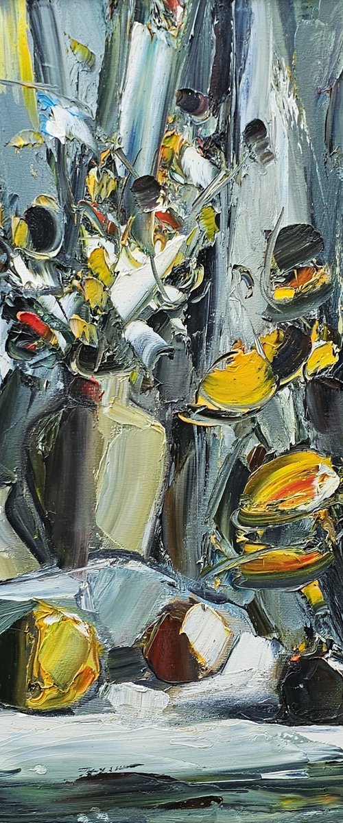 Still Life in Grey and Gold by Vlas Ayvazyan