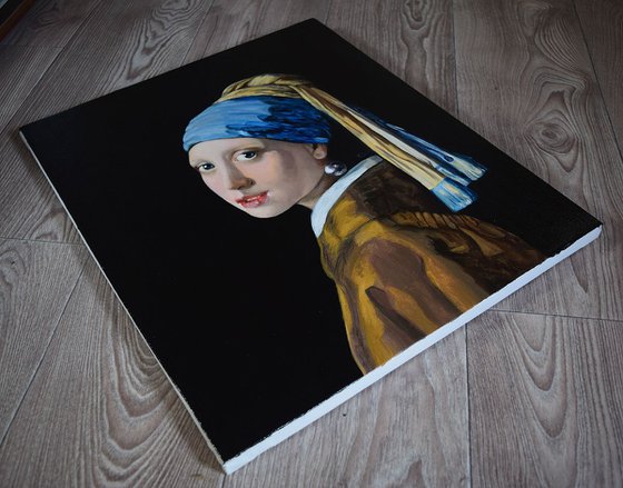 COMMISSION painting for Christina (Reproduction for Jan Vermeer artwork) - $200