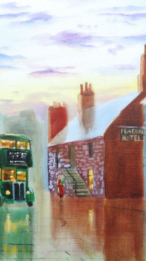 Peacock hotel - nostalgic street scene by Gordon Bruce