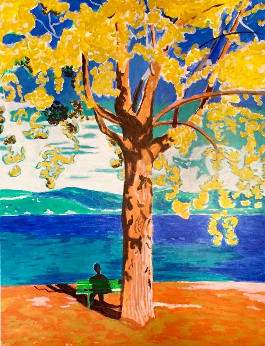 Expressive Landscape Acrylic Painting By Susan Stewart, 23 X 30", "Meditations", Original Artwork