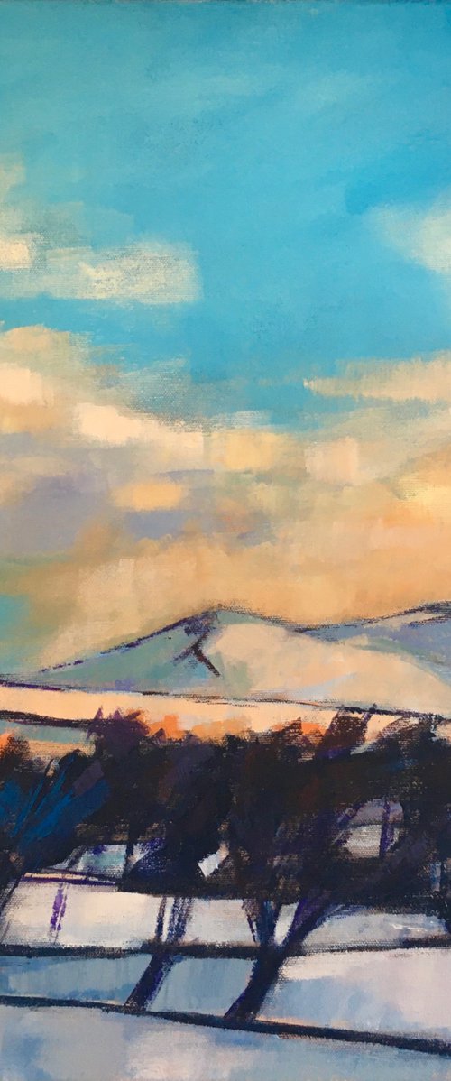 Snowy morning with Cwm-Sanaham in the distance by Stuart Roper