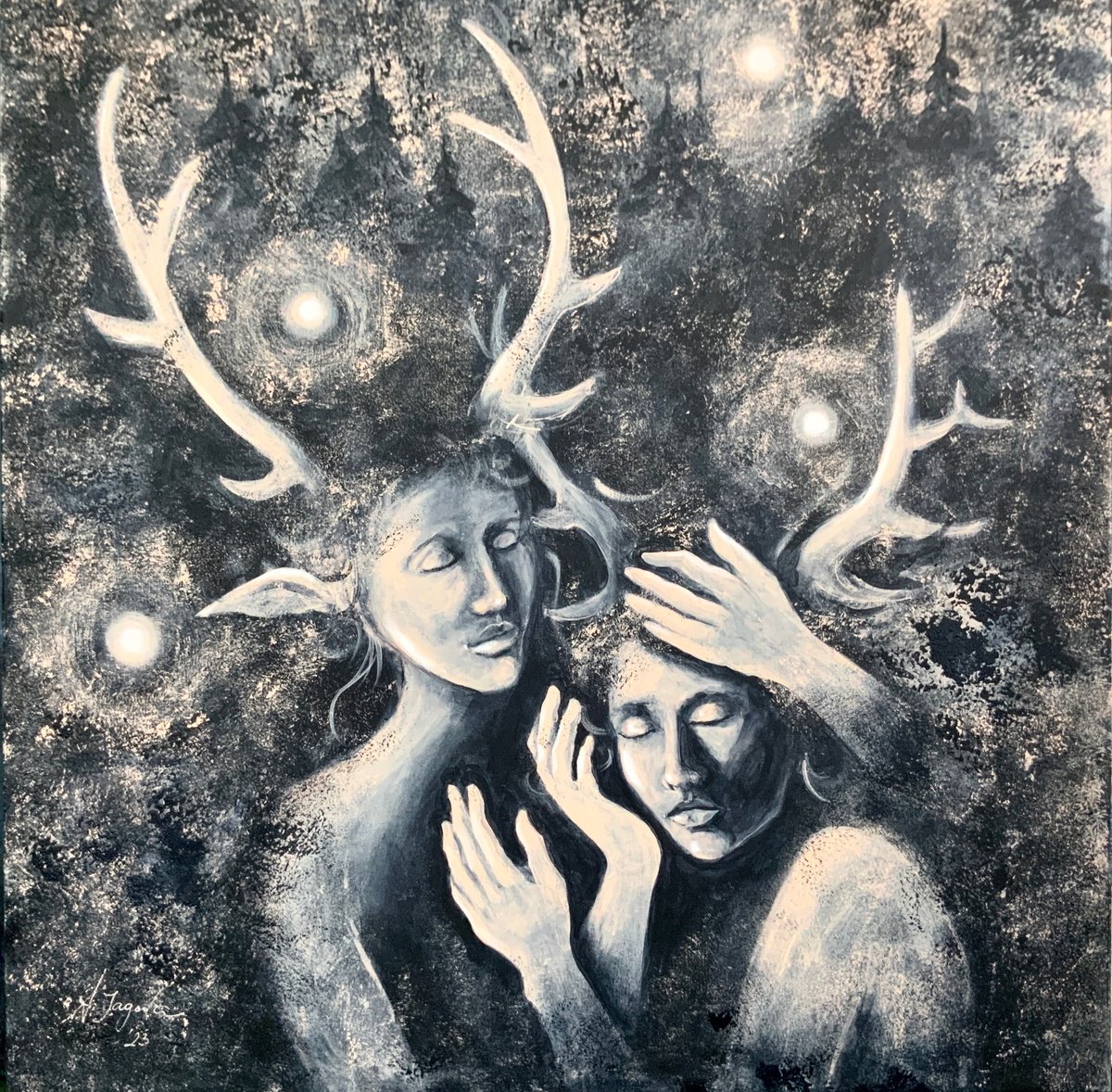 Surrealistic Acrylic Painting , Your Own Paradise By Alexandra Jagoda (Ovcharenko), 39 X 39, Artwork For Sale On Artfinder