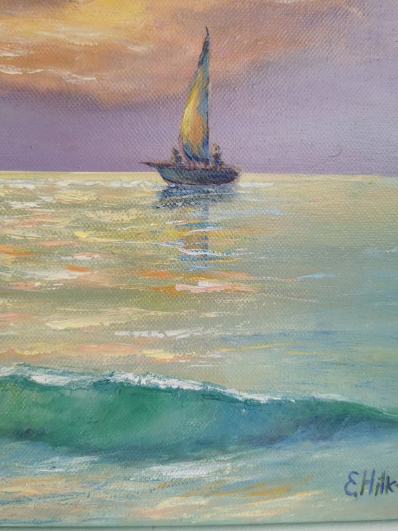 Original Seascape painting "Coming home"