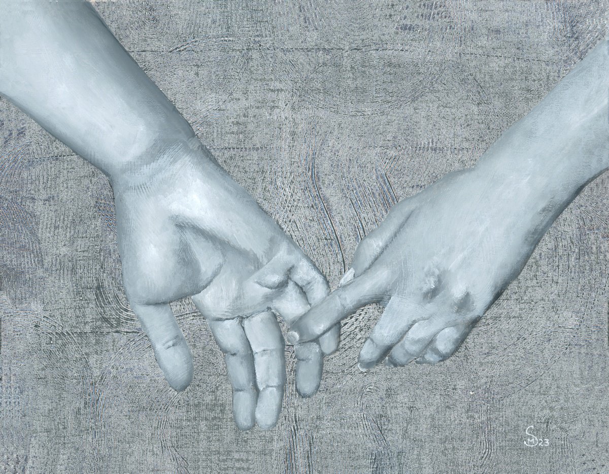 Expressive Portrait Painting By Margarita Stepanova, 18 X 14", Love`s Essence, Original Artwork