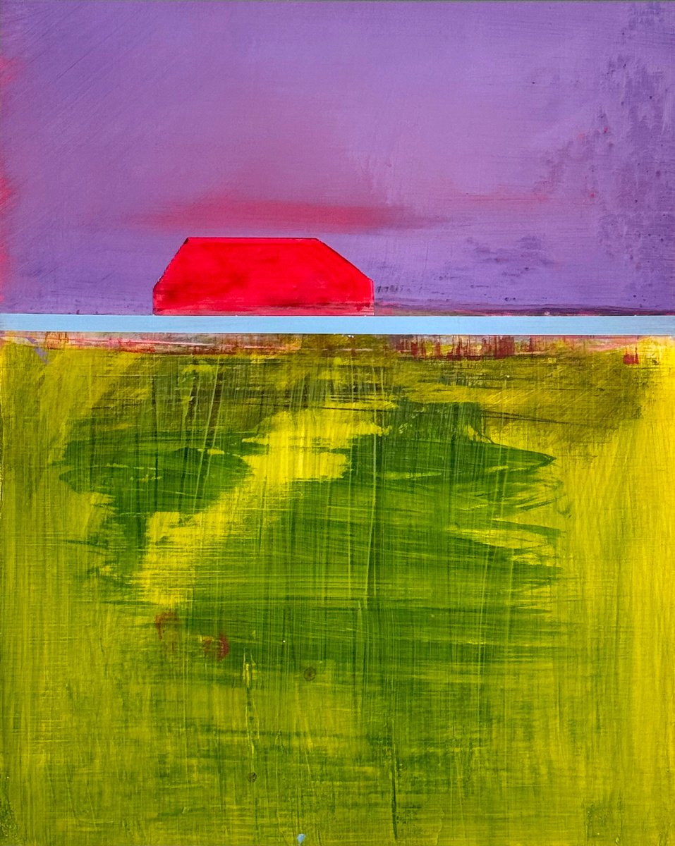 Red Barn Meets Purple Sky By Katrin Roth, 12 X 16, Artwork For Sale On Artfinder