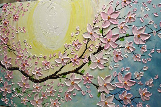 Blossom Sakura - Large Blossom Tree Painting, Original Impasto Sakura Painting