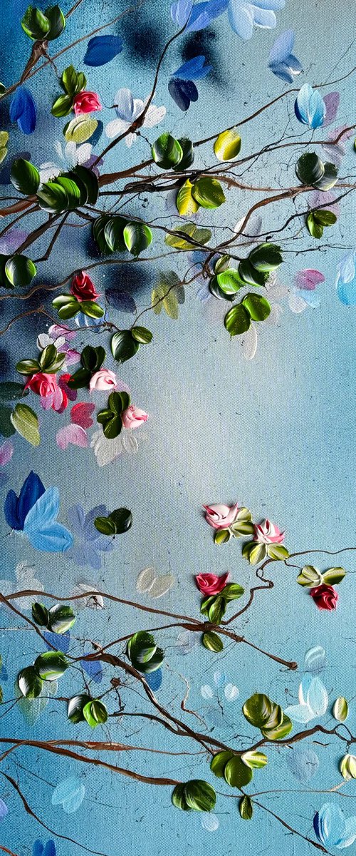 Pink Buds in Blue Air by Anastassia Skopp