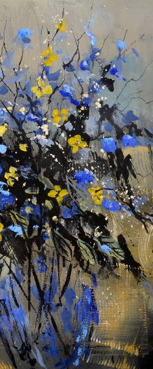 Blue and yellow  flowers - 5522 by Pol Henry Ledent
