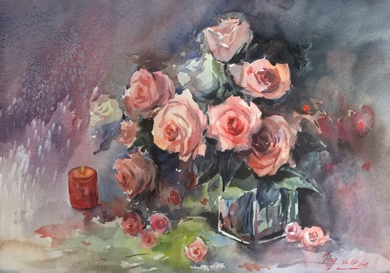Vase of roses 10