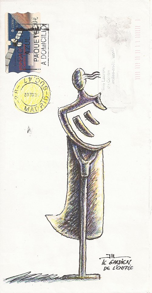 Le Gardien de l'Entrée (mail art) by Jean-Luc Lacroix