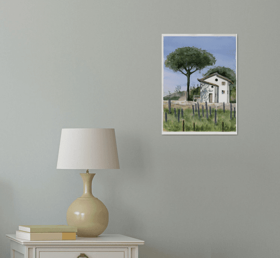 Captivating Italy: Stone Pine And White Small Houses