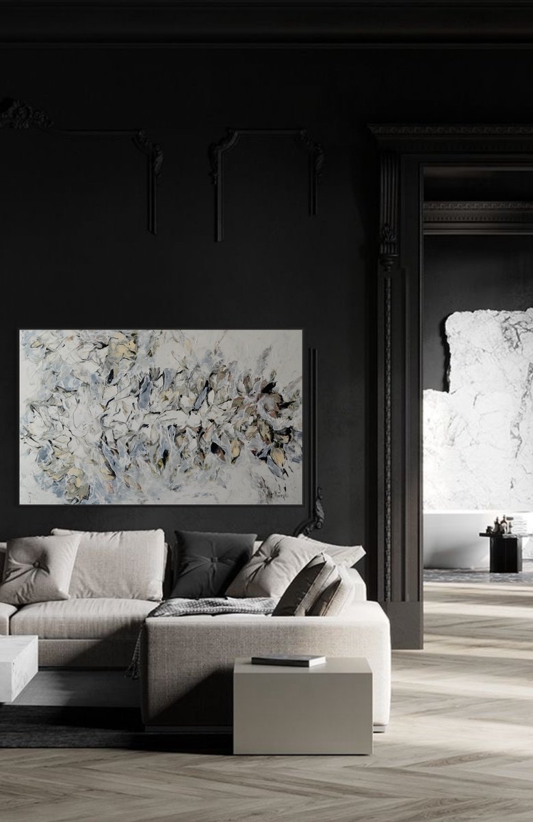 Impressionistic Botanical Acrylic Painting By Tetiana Hutsul, 61 X 37", They Don