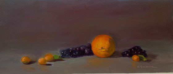 Orange, Kumquats, and Grapes