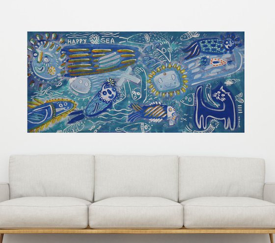 HAPPY SEA (in a cat´s dream) 100x205cm