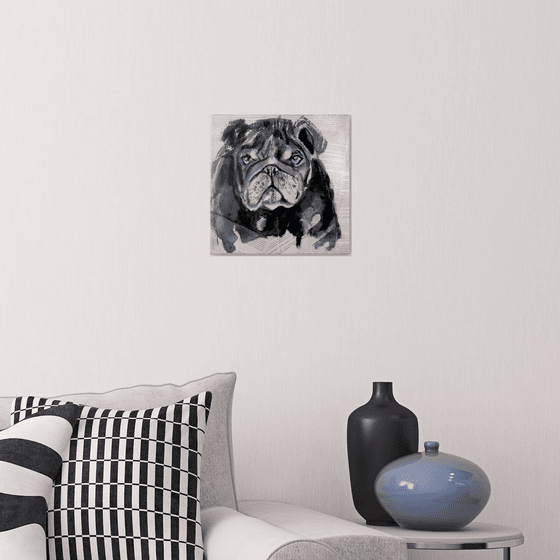 PORTRAIT OF BULLDOG II  /  ORIGINAL PAINTING