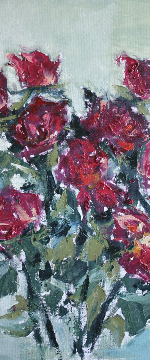 Dry Roses II... /  ORIGINAL PAINTING by Salana Art Gallery