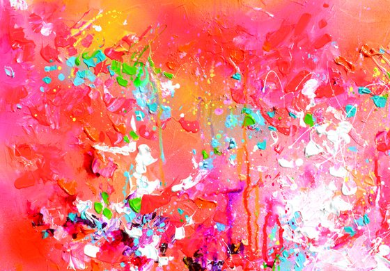 Fresh Moods 59 - Large Pastel Red and Pink Art