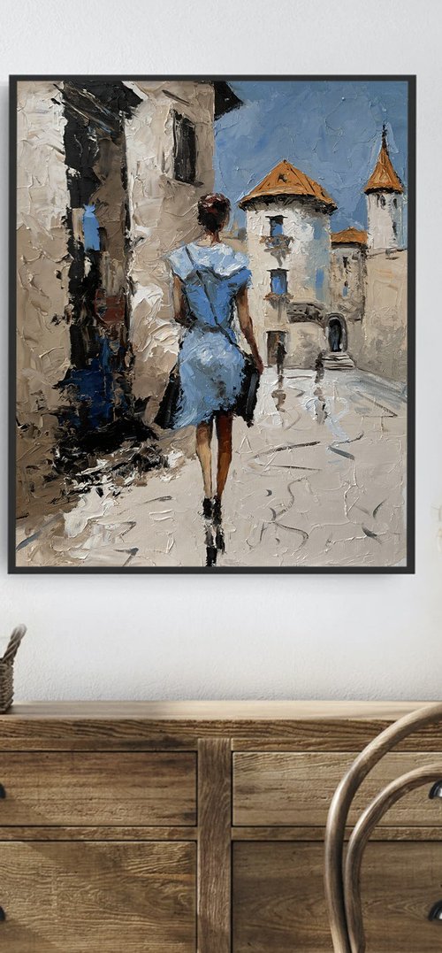 Lady in Blue. Old Town Stroll. Summer life. by Vita Schagen