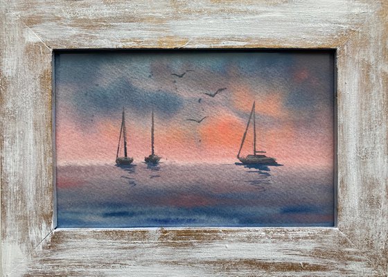 SUNSET ON THE SEA #3 - poliptych