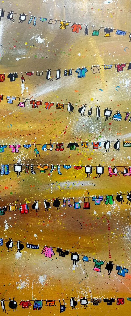 Special Shiny Laundry Televisions in Space by Maria Luisa  Azzini