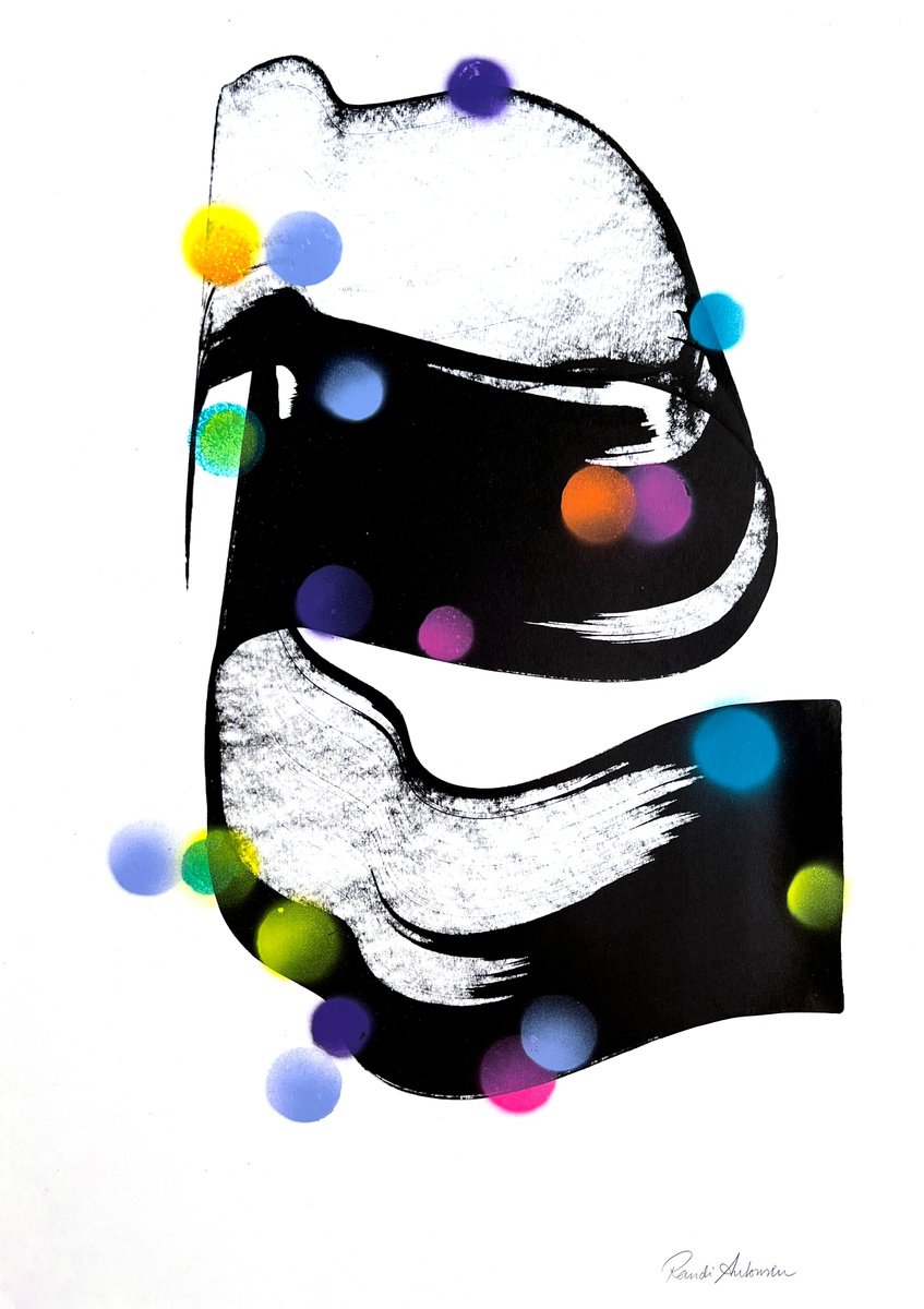 Expressive Abstract Ink Drawing By Randi Antonsen, 17 X 24", When I Close My Eyes, Original Artwork