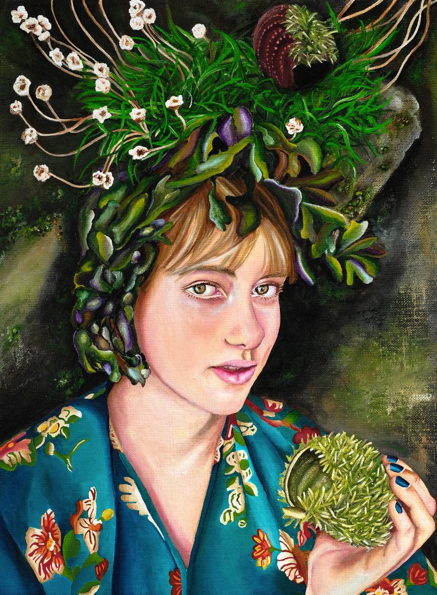 Photorealistic Portrait Acrylic Painting By Saskia Huitema, 14 X 18", Muse, Original Artwork