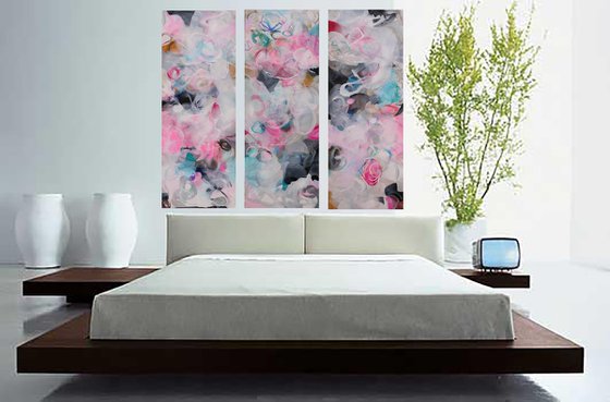 XXL PINK TWILIGHT TRIPTYCH