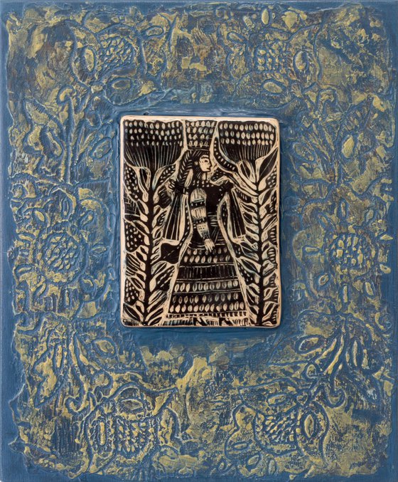 Ceramic panel "Woman" 22,5х28х1 cm