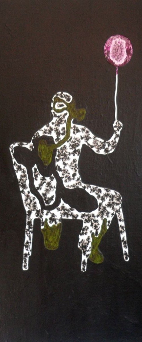 Seated man with balloon (SOLD-UK) by Paulo Vilarinho