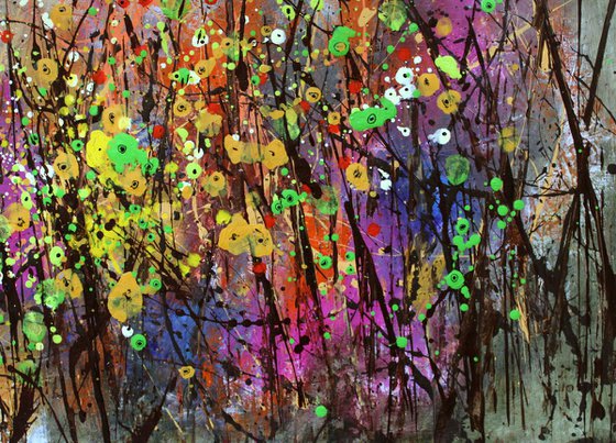 Mystical Gardens - Extra large original abstract painting