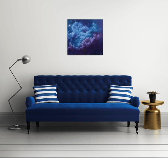 Ground Control To Major Tom - Space Art, finger-painted Nebula
