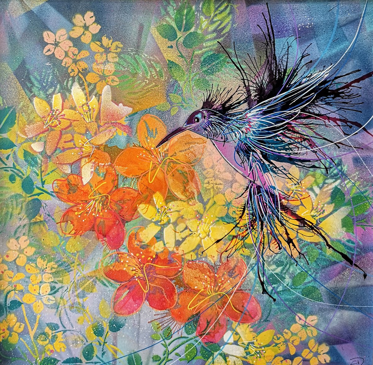 Hummingbird in Blossom by Emily Donald