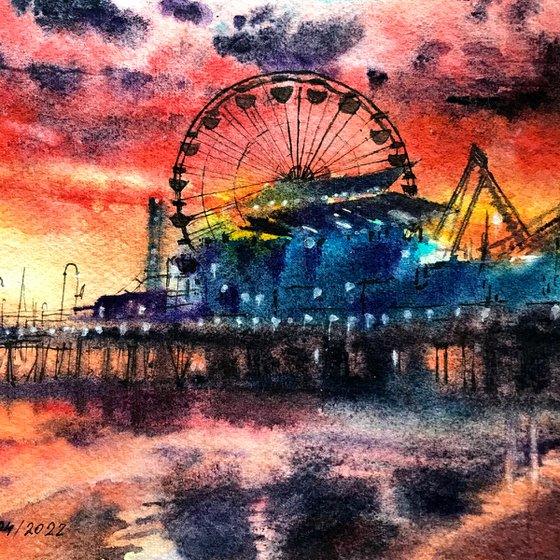 Santa Monica Pier at Sunset