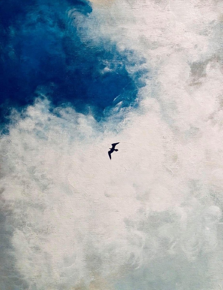 Impressionistic Animal Acrylic Painting By Shabs Beigh, 21 X 29", Flight 2, Original Artwork