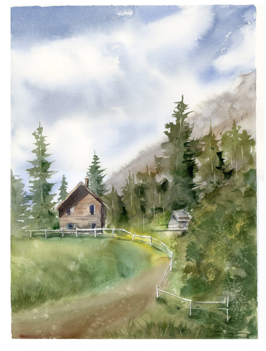 Impressionistic Watercolour , Austria #12 By Olga Tchefranov (Shefranov), 12 X 16, Artwork For Sale On Artfinder