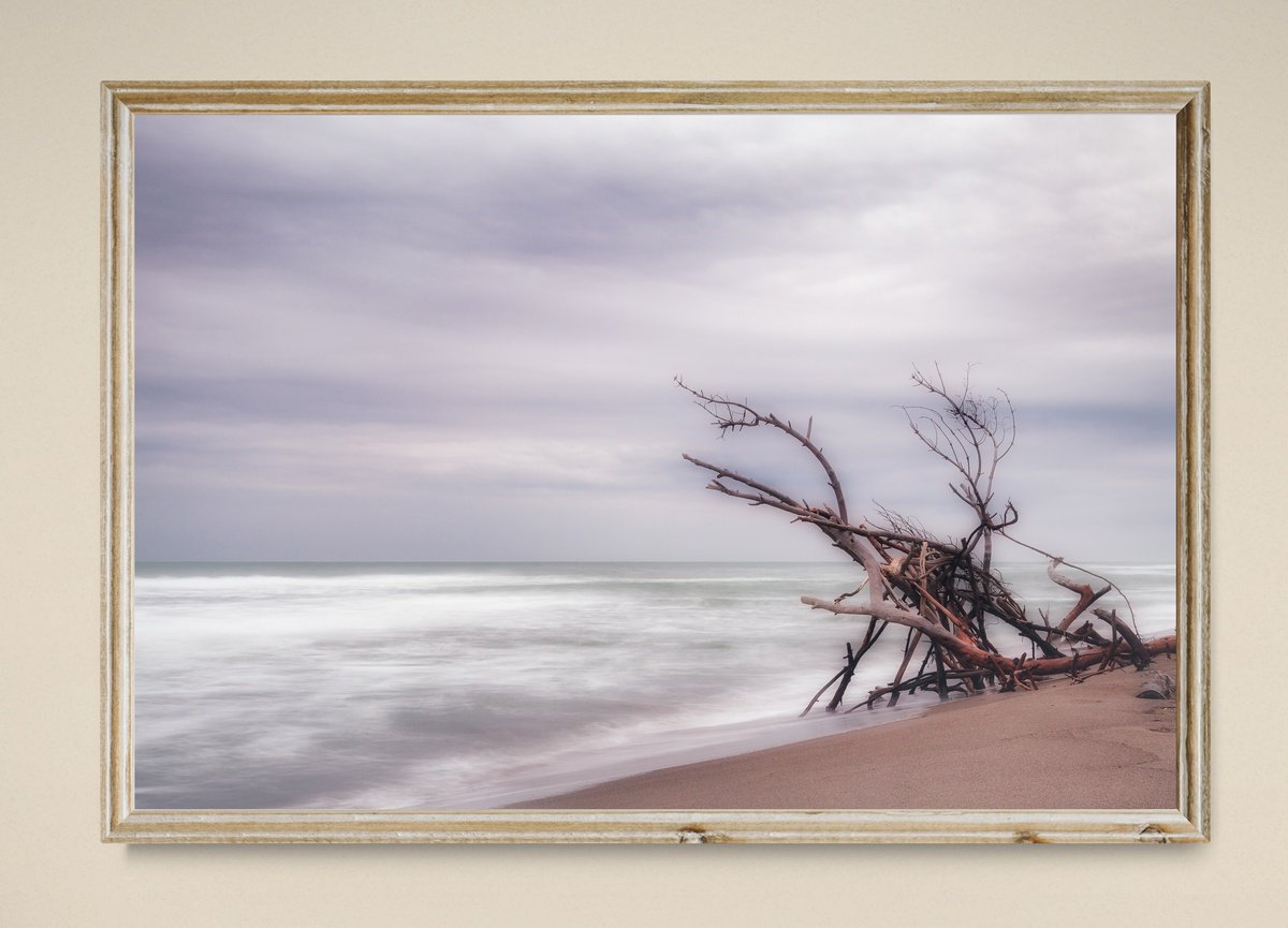 Impressionistic Landscape Photograph By Karim Carella, 33 X 24", Beach Hut (Studio 2), Original Artwork
