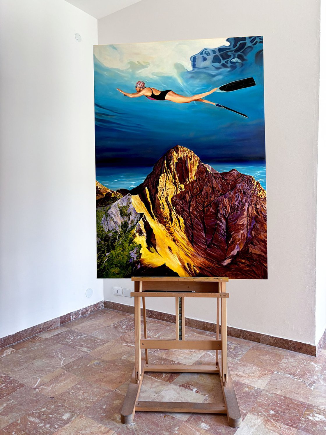 Original Oil Painting - Towards the Surface by Sofia Fresia