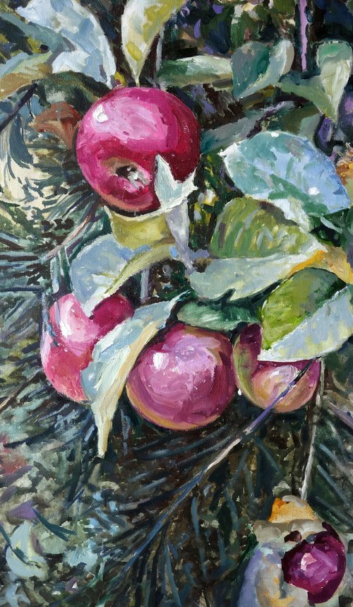 September Forest Paradise Apples by Anatolii Varvarov