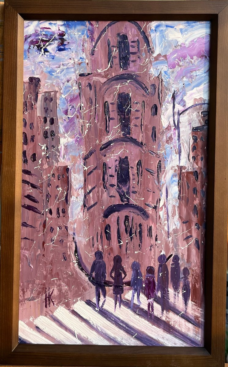Impressionistic Cityscapes Oil Painting By Halyna Kirichenko, 12 X 20, New York Painting, Original Artwork