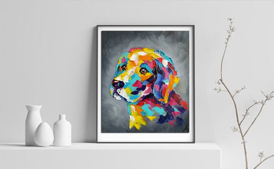 My lovely labrador - funny pet, labrador, labrador dog, labrador face, pet oil painting, dog, dog face, dog oil painting,