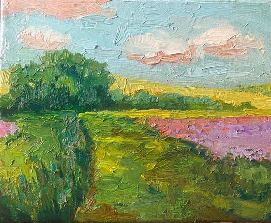 Peace in the air, oil landscape