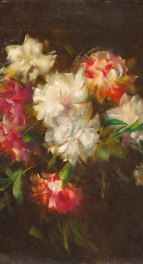 Flowers Carnations Original oil painting  Hand painted artwork One of a kind Signed with Certificate of Authenticity by Vahe Yeremyan