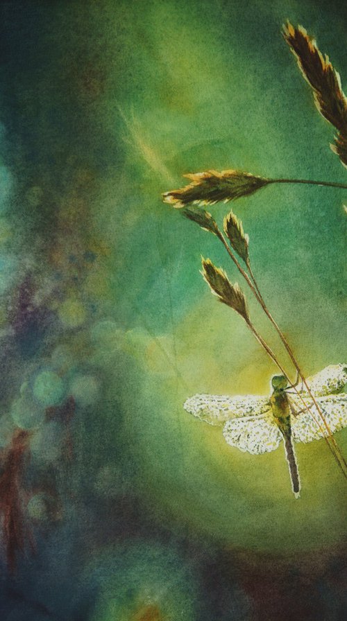 Serenity in Summer Meadow: Ill by Olga Beliaeva Watercolour