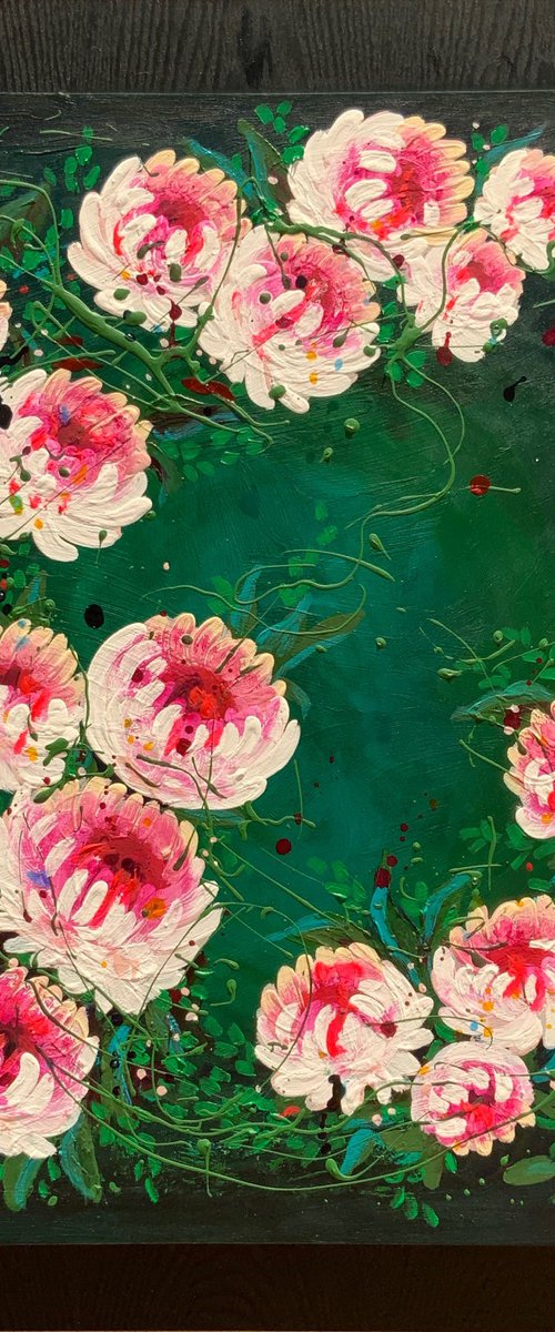 Tangled wild Peonies by Hiranya R