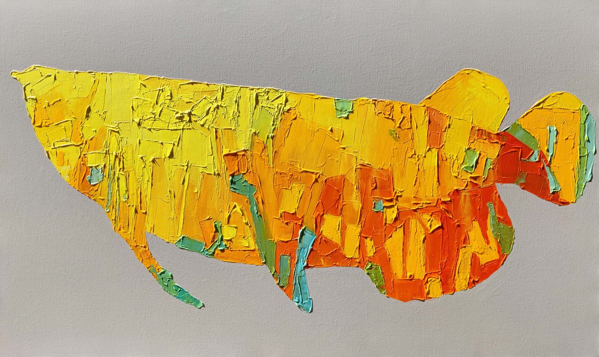 Abstract Landscape Acrylic Painting By Abhishek Kumar, 64 X 38, Harmony In The North East: Arowana