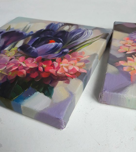 Floral diptych