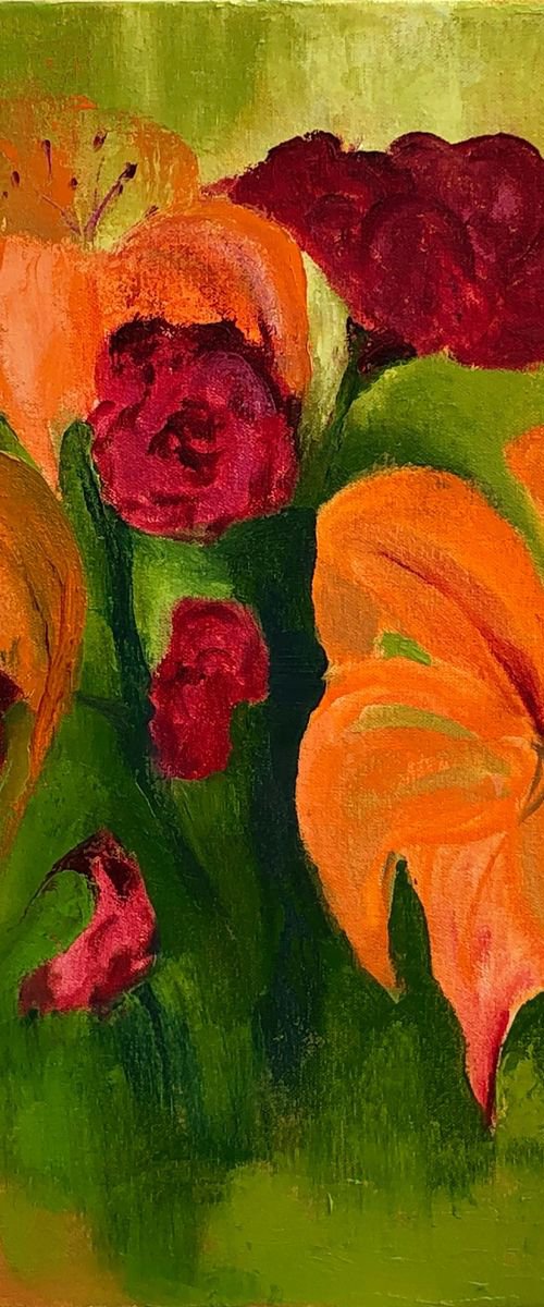 Lilies and Carnations by Ann Palmer