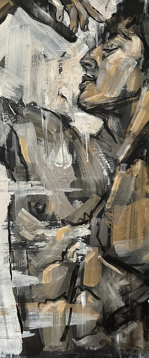 Nude man painting by Emmanouil Nanouris