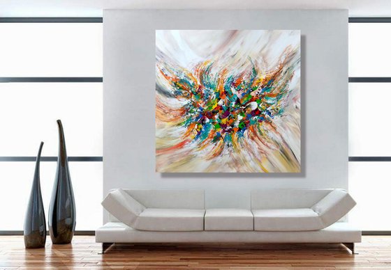 Always Remember Us This Way - XL LARGE,  ABSTRACT ART, PALETTE KNIFE ART – EXPRESSIONS OF ENERGY AND LIGHT. READY TO HANG!